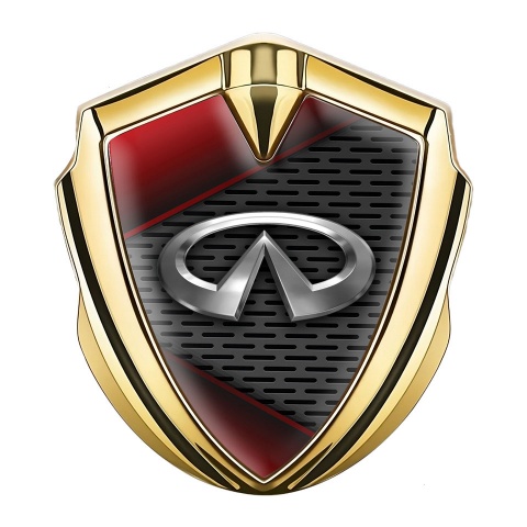 Infiniti Bodyside Badge Self Adhesive Gold Crimson Elements Chrome Logo