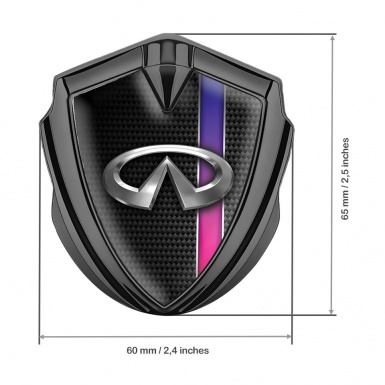 Infiniti Emblem Fender Badge Graphite Dark Carbon Purple Gradient Stripe