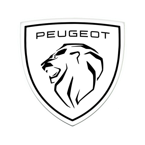 Peugeot Emblem Silicone Sticker White New Design