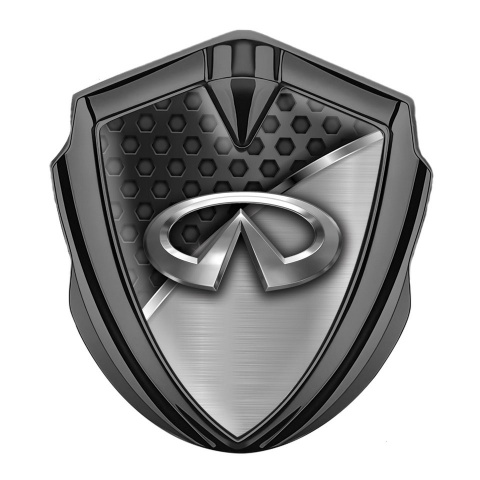 Infiniti Trunk Emblem Badge Graphite Dark Hex Metal Molding Edition