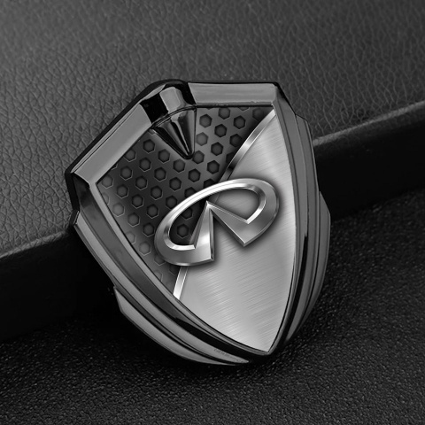 Infiniti Trunk Emblem Badge Graphite Dark Hex Metal Molding Edition