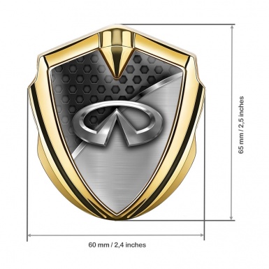 Infiniti Trunk Emblem Badge Gold Dark Hex Metal Molding Edition