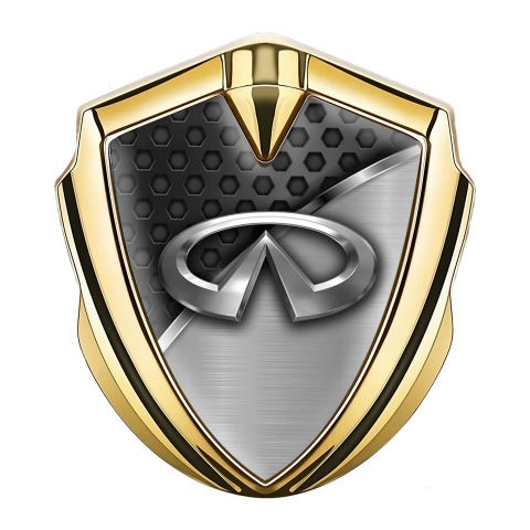 Infiniti Trunk Emblem Badge Gold Dark Hex Metal Molding Edition