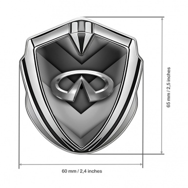 Infiniti Bodyside Emblem Self Adhesive Silver Grey V Shaped Details Motif