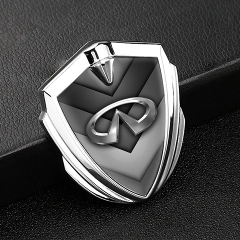 Infiniti Bodyside Emblem Self Adhesive Silver Grey V Shaped Details Motif