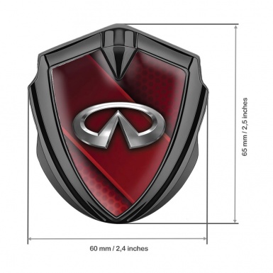 Infiniti Metal 3D Domed Emblem Graphite Crimson Ribbon Metallic Edition