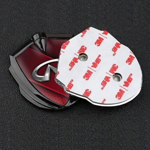 Infiniti Metal 3D Domed Emblem Graphite Crimson Ribbon Metallic Edition