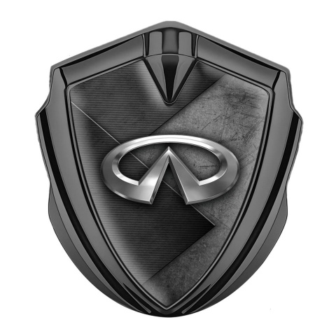 Infiniti Bodyside Badge Self Adhesive Graphite Scratched Stone Classic Logo