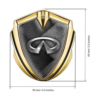 Infiniti Bodyside Badge Self Adhesive Gold Scratched Stone Classic Logo