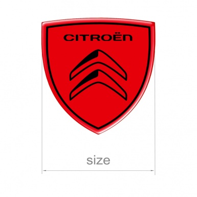 Citroen Emblem Silicone Sticker Red New Design