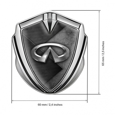 Infiniti Bodyside Badge Self Adhesive Silver Scratched Stone Classic Logo