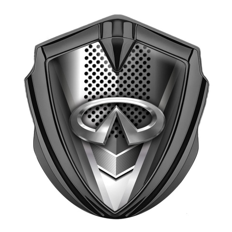 Infiniti Fender Emblem Badge Graphite Metal Grille Effect Classic Logo