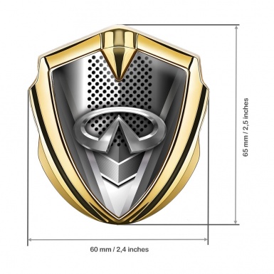 Infiniti Fender Emblem Badge Gold Metal Grille Effect Classic Logo