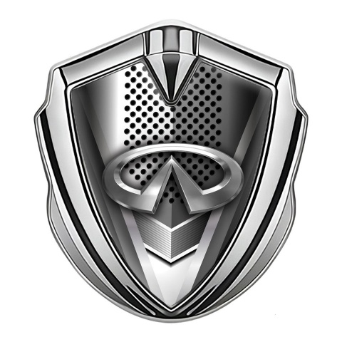 Infiniti Fender Emblem Badge Silver Metal Grille Effect Classic Logo