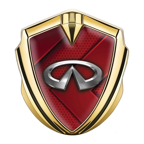 DOTZ Emblem Trunk Badge Gold Red Hex Fragments Clean Chrome Logo