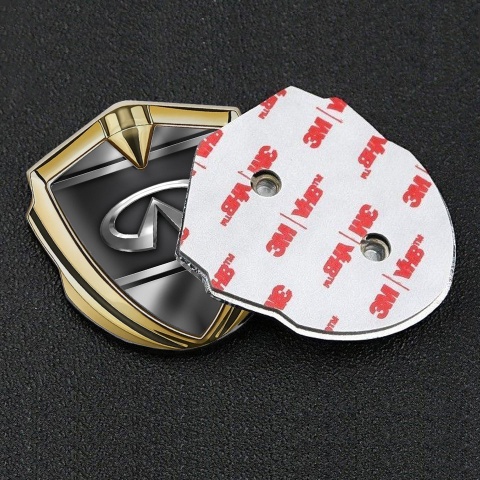 Infiniti Emblem Self Adhesive Gold Black Base Metallic Frame Edition