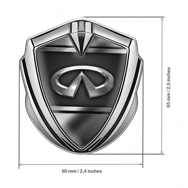 Infiniti Emblem Self Adhesive Silver Black Base Metallic Frame Edition