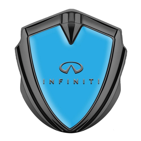 Infiniti Metal Emblem Self Adhesive Graphite Aqua Blue Classic Logo Design