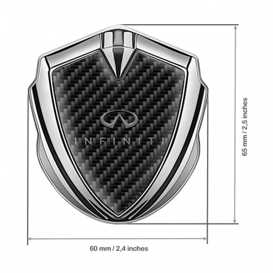 Infiniti Metal 3D Domed Emblem Silver Black Carbon Gradient Logo Design