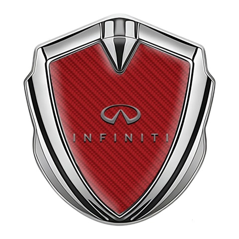 Infiniti Bodyside Badge Self Adhesive Silver Red Carbon Grey Logo Design