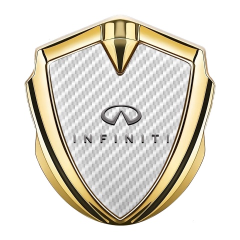 Infiniti Emblem Badge Self Adhesive Gold White Carbon Gradient Edition