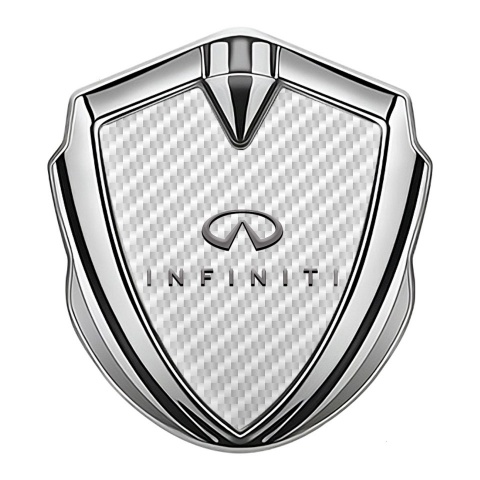 Infiniti Emblem Badge Self Adhesive Silver White Carbon Gradient Edition