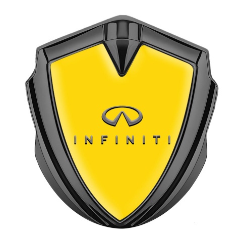Infiniti Emblem Fender Badge Graphite Yellow Base Elegant Logo Design
