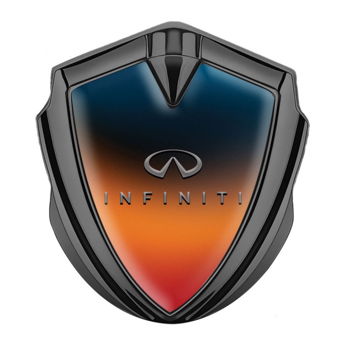 Infiniti Bodyside Emblem Badge Graphite Color Gradient Grey Logo Design