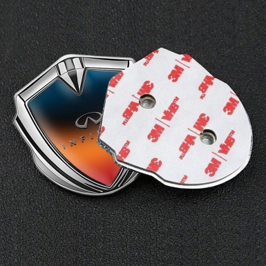 Infiniti Bodyside Emblem Badge Silver Color Gradient Grey Logo Design