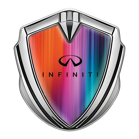 Infiniti Metal 3D Domed Emblem Silver Color Gradient Black Logo Edition
