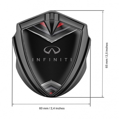 Infiniti Bodyside Badge Self Adhesive Graphite Dark Mesh Chrome Crest