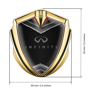 Infiniti Bodyside Badge Self Adhesive Gold Dark Mesh Chrome Crest