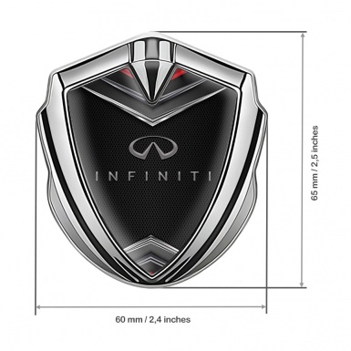Infiniti Bodyside Badge Self Adhesive Silver Dark Mesh Chrome Crest