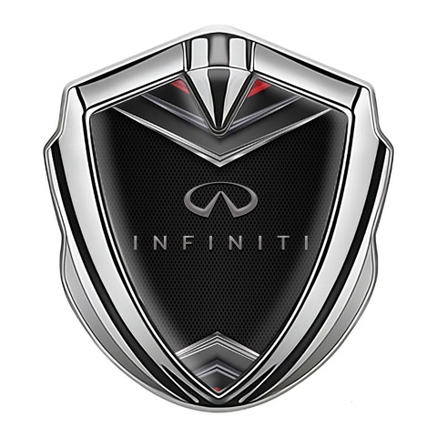 Infiniti Bodyside Badge Self Adhesive Silver Dark Mesh Chrome Crest