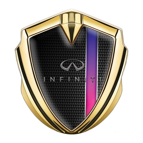 Infiniti Bodyside Emblem Badge Gold Black Carbon Vivid Stripe Edition