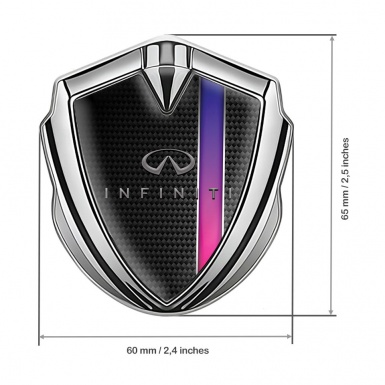 Infiniti Bodyside Emblem Badge Silver Black Carbon Vivid Stripe Edition