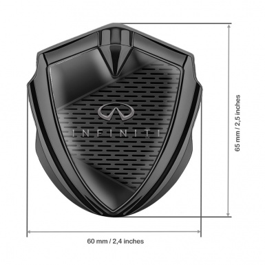 Infiniti Emblem Car Badge Graphite Charcoal Grate Dark Panels Edition