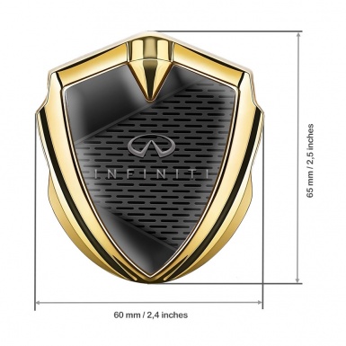 Infiniti Emblem Car Badge Gold Charcoal Grate Dark Panels Edition