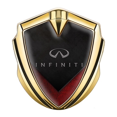Infiniti Bodyside Emblem Self Adhesive Gold Dark Panel Red Fragments