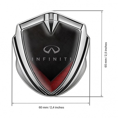 Infiniti Bodyside Emblem Self Adhesive Silver Dark Panel Red Fragments