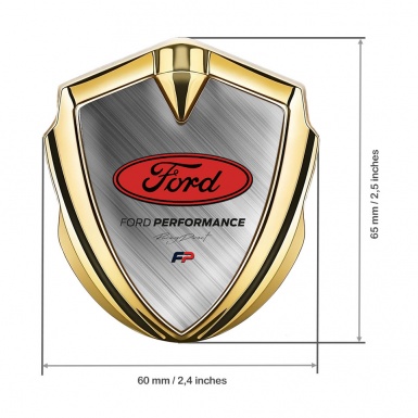 Ford Bodyside Badge Self Adhesive Gold Brushed Metal Performance