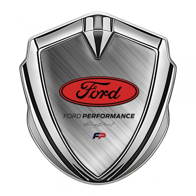 Ford Bodyside Badge Self Adhesive Silver Brushed Metal Performance