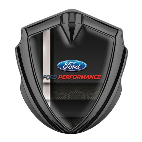 Ford Emblem Badge Self Adhesive Graphite White Stripe Performance Edition