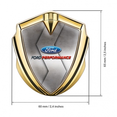 Ford Emblem Fender Badge Gold Metal Fragment Classic Logo Design