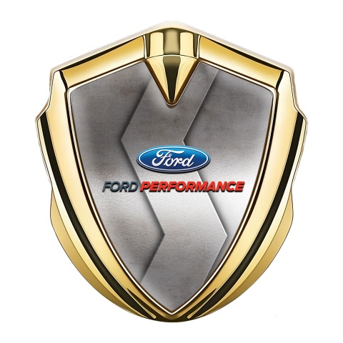 Ford Emblem Fender Badge Gold Metal Fragment Classic Logo Design