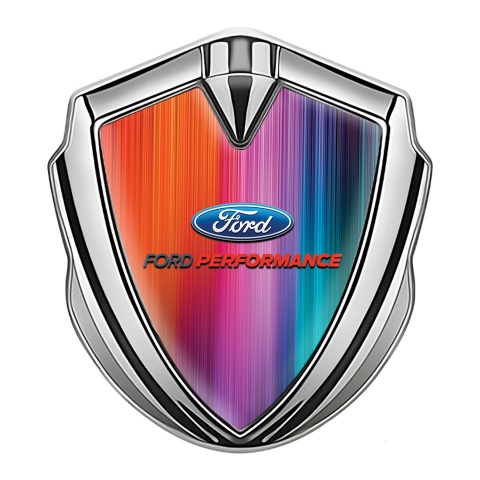 Ford Fender Emblem Badge Silver Color Gradient Oval Logo Design