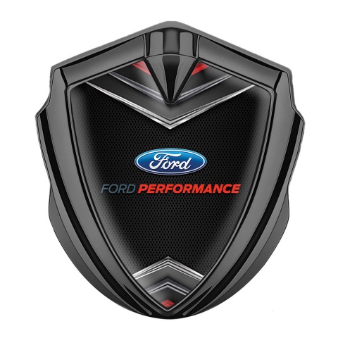 Ford Emblem Trunk Badge Graphite Dark Mesh Crest Performance Edition