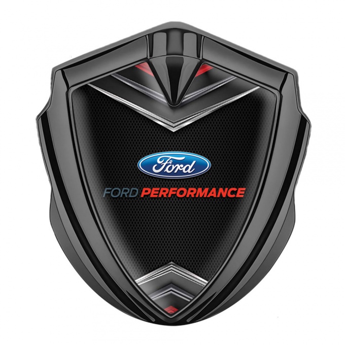 Ford Emblem Trunk Badge Graphite Dark Mesh Crest Performance Edition