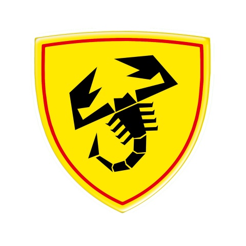 Fiat Abarth Emblem 3D Gel Silicone Sticker Domed Yellow Black