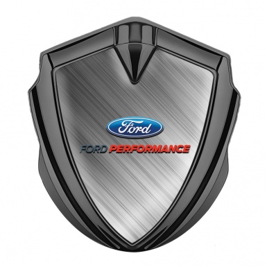 Ford Emblem Self Adhesive Graphite Brushed Aluminum Oval Logo Design